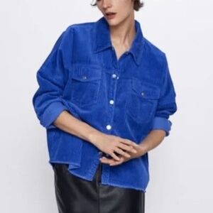 Zara Corduroy Shacket Shirt Jacket